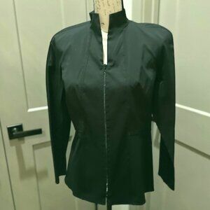Lafayette 148 New York "Connor" BLACK full zip blouse-SIZE 4-NWT